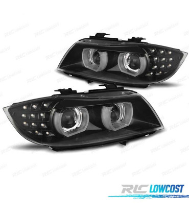 PHARES XÉNON AFS ANGEL EYES U 3D LED BMW E90 E91 LCI 08-12 FONDO NOIR