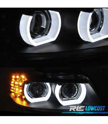 PHARES XÉNON AFS ANGEL EYES U 3D LED BMW E90 E91 08-12 FONDO NOIR