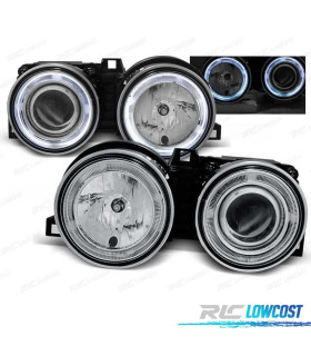 PHARES BMW E30 82-94 ANGEL EYES CCFL CHROMÉ