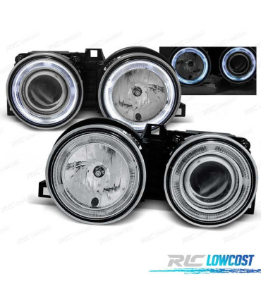 PHARES BMW E30 82-94 ANGEL EYES CCFL CHROMÉ