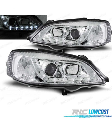PHARES OPEL ASTRA G 97-04 DAYLIGHT LED CHROMÉ