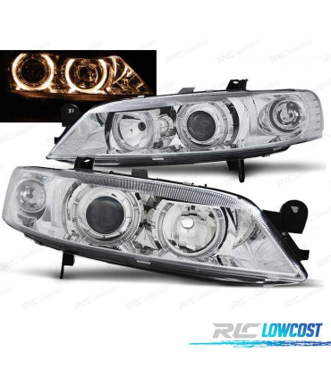 PHARES OPEL VECTRA B 99-02 ANGEL EYES CHROMÉ