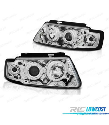 PHARES VOLKSWAGEN VW PASSAT B5 3B 96-00 ANGEL EYES CCFL CHROMÉ H1