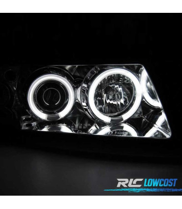 PHARES VOLKSWAGEN VW PASSAT B5 3B 96-00 ANGEL EYES CCFL CHROMÉ H1