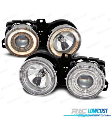 PHARES BMW E30 82-94 ANGEL EYES CHROMÉ