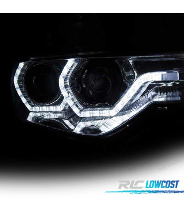 PHARES BMW F30 F31 11-15 XENON AFS ANGEL EYES LED DRL CHROMÉ