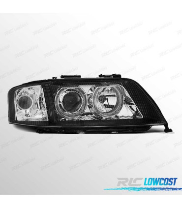 PHARES AUDI A6 99-01 XÉNON ANGEL EYES LED FOND NOIR