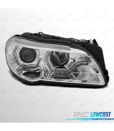PHARES BMW F10 F11 10-13 XÉNON ANGEL EYES LED 3D DRL DYNAMIQUES CHROMÉ