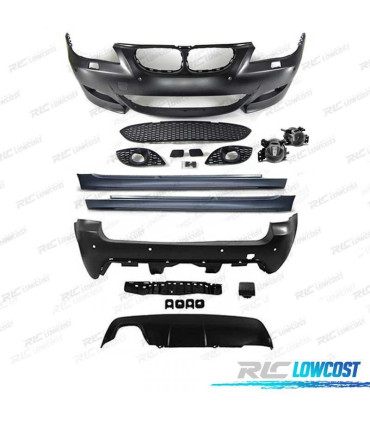 KIT CARROSSERIE BMW E61 TOURING 03-07 LOOK M5 PDC SRA + ANTIBROUILLARD