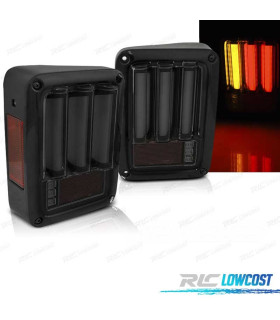 FEUX ARRIÈRE POUR JEEP WRANGLER JK 07-18 LED BAR NOIR FUMÉ