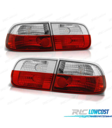 FEUX ARRIÈRE HONDA CIVIC 91-95 3D ROUGE BLANC LEX