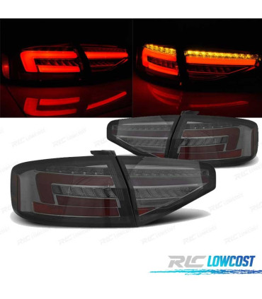 FEUX ARRIÈRE POUR AUDI A4 B8 12-15 BERLINE LED DYNAMIQUE FUMÉ