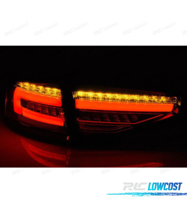 FEUX ARRIÈRE AUDI A4 B8 12-15 LED DYNAMIQUE BERLINE ROUGE FUMÉ