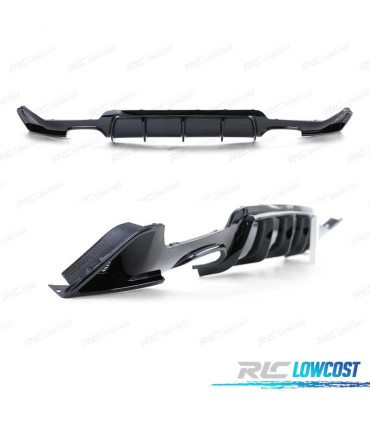 DIFFUSEUR BMW F32 F33 F36 LOOK M PERFORMANCE NOIR BRILLANT DOUBLE SORTIE 2 CÔTÉS