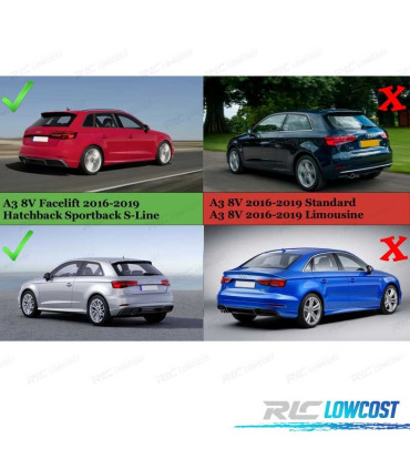 DIFFUSEUR AUDI A3 8V S LINE 16-20 LOOK S3