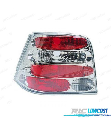 FEUX ARRIÈRE GOLF 4 97-03 FOND CHROMÉ ROUGE