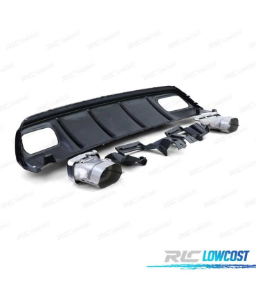 DIFFUSEUR MERCEDES CLASSE A W176 LOOK AMG A45 NOIR BRILLANT + EMBOUTS D'ÉCHAPPEMENT