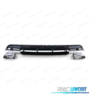 DIFFUSEUR MERCEDES CLASSE A W176 LOOK AMG A45 NOIR BRILLANT + EMBOUTS D'ÉCHAPPEMENT