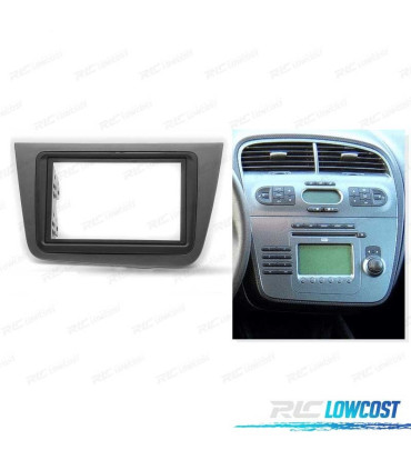 FACADE AUTORADIO 2-DIN GRIS POUR SEAT ALTEA TOLEDO