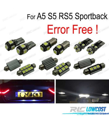 KIT 24 AMPOULES LED INTÉRIEUR AUDI A5 S5 RS5 SPORTBACK 09-15