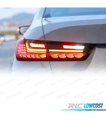 FEUX ARRIÈRE POUR BMW SÉRIE 3 G20 19-22 LIGHT BAR OLED FULL LED DYNAMIQUES ROUGE