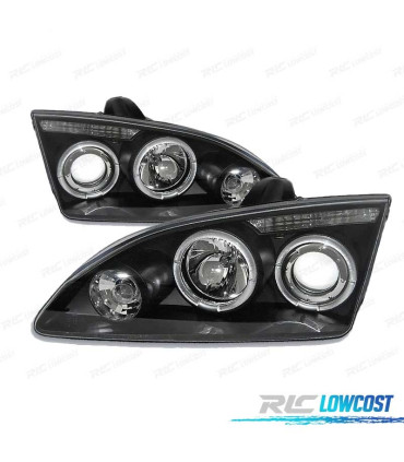 PHARES POUR FORD FOCUS 04-08 ANGEL EYES FOND NOIR
