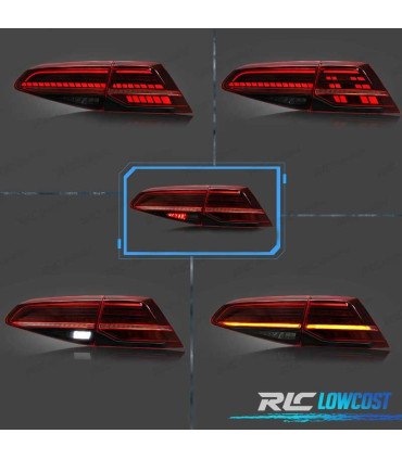 FEUX ARRIÈRE VOLKSWAGEN VW GOLF 7 7.5 12-20 LOOK 7.5 CLIGNOTANT LED DYNAMIQUE