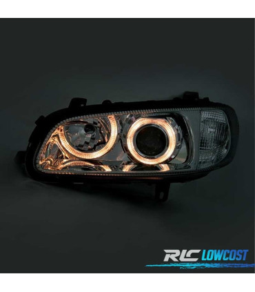 PHARES POUR OPEL OMEGA 94-99 ANGEL EYES FOND CHROMÉ H1