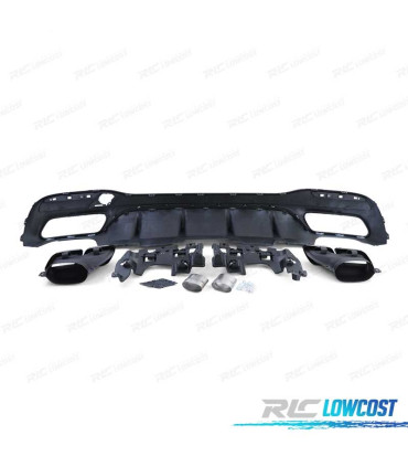 DIFFUSEUR MERCEDES GLE W166 SUV 15- NOIR BRILLANT + EMBOUTS D'ÉCHAPPEMENT NOIRS