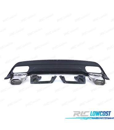 DIFFUSEUR MERCEDES CLASSE A W176 12-15 LOOK AMG A45 + EMBOUTS D'ÉCHAPPEMENT CHROMÉS