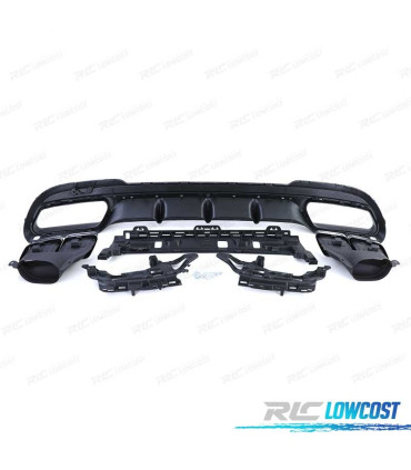 DIFFUSEUR MERCEDES CLASSE E W212 BERLINE 13-16 LOOK AMG + EMBOUTS D'ÉCHAPPEMENT CHROMÉS
