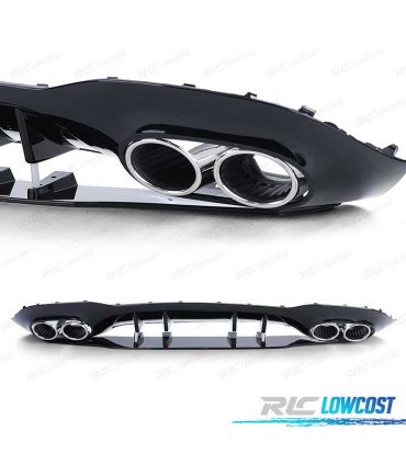 DIFFUSEUR MERCEDES CLASSE A W177 18- LOOK AMG A45 NOIR BRILLANT + EMBOUT D'ÉCHAPPEMENT