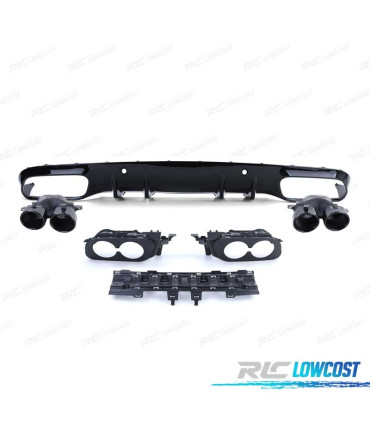 DIFFUSEUR MERCEDES CLASSE C C205 COUPE 14-18 LOOK AMG PDC + EMBOUTS D'ÉCHAPPEMENT NOIR