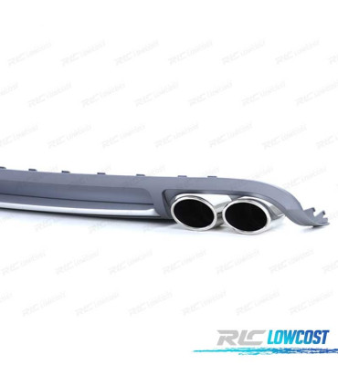 DIFFUSEUR ARRIÈRE AUDI A4 B8 07-11 LOOK S4 + EMBOUTS CHROMÉ