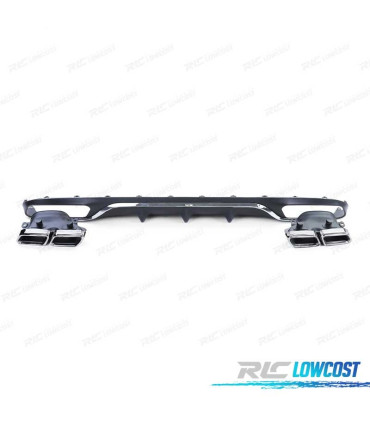 DIFFUSEUR ARRIÈRE MERCEDES CLASSE E W213 BERLINE 16-20 LOOK AMG E63 + EMBOUT D´ÉCHAPPEMENT