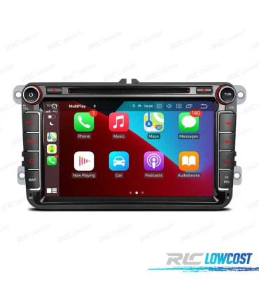 AUTORADIO ANDROID 10.0 LCD TÁCTIL 8 "VW POUR SEAT Y SKODA CARPLAY FULL RCA