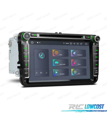 AUTORADIO ANDROID 10.0 LCD TÁCTIL 8 "VW POUR SEAT Y SKODA CARPLAY FULL RCA