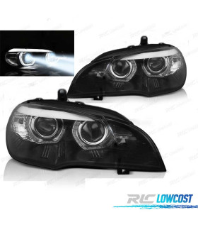 PHARES BMW X5 E70 07-13 OEM XÉNON ANGEL EYES 3D LED NOIR AFS
