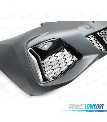 PARE CHOCS FRONTAL BMW G20 G21 19-22 LOOK M PERFORMANCE 340i PDC + LIP NOIR BRILLANT
