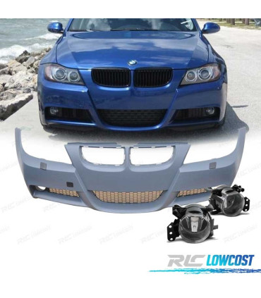 PARE CHOCS FRONTAL BMW E90 91 05-08 LOOK M + ANTIBROUILLARD