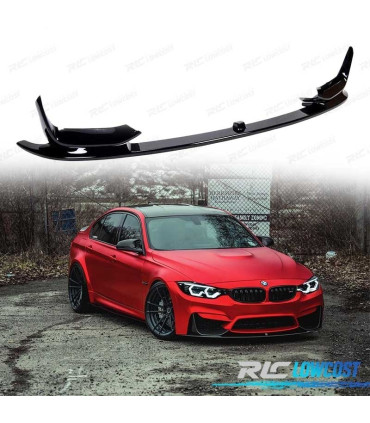 SPOILER LAME AVANT BMW F80 M3 F82 F83 M4 LOOK M PERFORMANCE NOIR BRILLANT