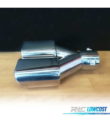 EMBOUT D'ÉCHAPPEMENT DOUBLE RECTANGULAIRE UNIVERSEL INOX