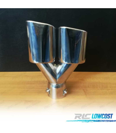 EMBOUT D'ÉCHAPPEMENT DOUBLE RECTANGULAIRE UNIVERSEL INOX