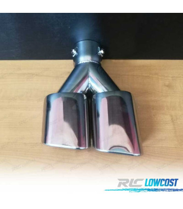 EMBOUT D'ÉCHAPPEMENT DOUBLE RECTANGULAIRE UNIVERSEL INOX