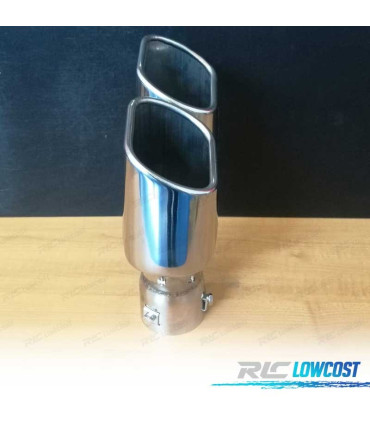 EMBOUT D'ÉCHAPPEMENT DOUBLE RECTANGULAIRE UNIVERSEL INOX