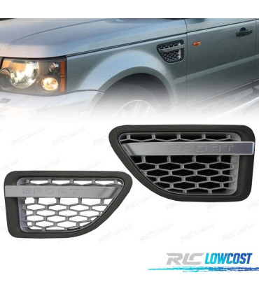 GRILLES LATÉRALES RANGE ROVER SPORT 05-09 AUTOBIOGRAPHY SILVER EDITION