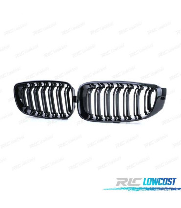 DOUBLE CALANDRE BMW SÉRIE 3 GT F34 13-18 LOOK M4 NOIR BRILLANT