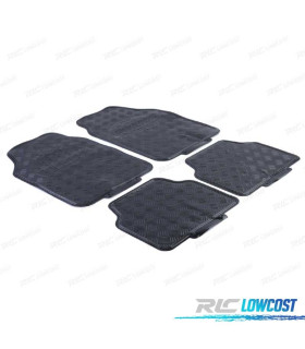 TAPIS EN CAOUTCHOUC UNIVERSEL NOIR (4 UNITÉS)