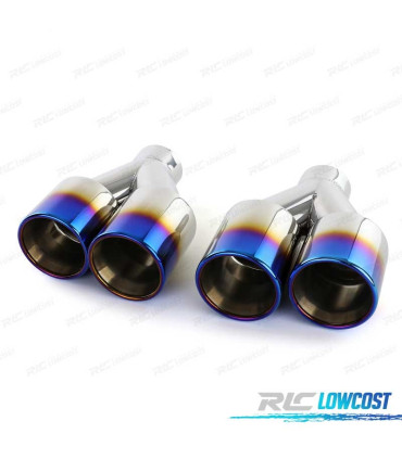 EMBOUT D´ÉCHAPPEMENT ACIER INOXYDABLE TITANE 2 DOUBLE 89MM OO---OO