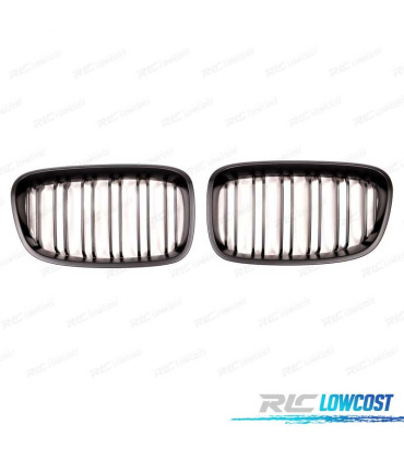 CALANDRE DOUBLE BMW F20 PRE-LCI 11-15 LOOK M1 NOIR MAT